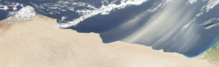 Egyptian Dust Plume From Space - Photograph courtesy NASA